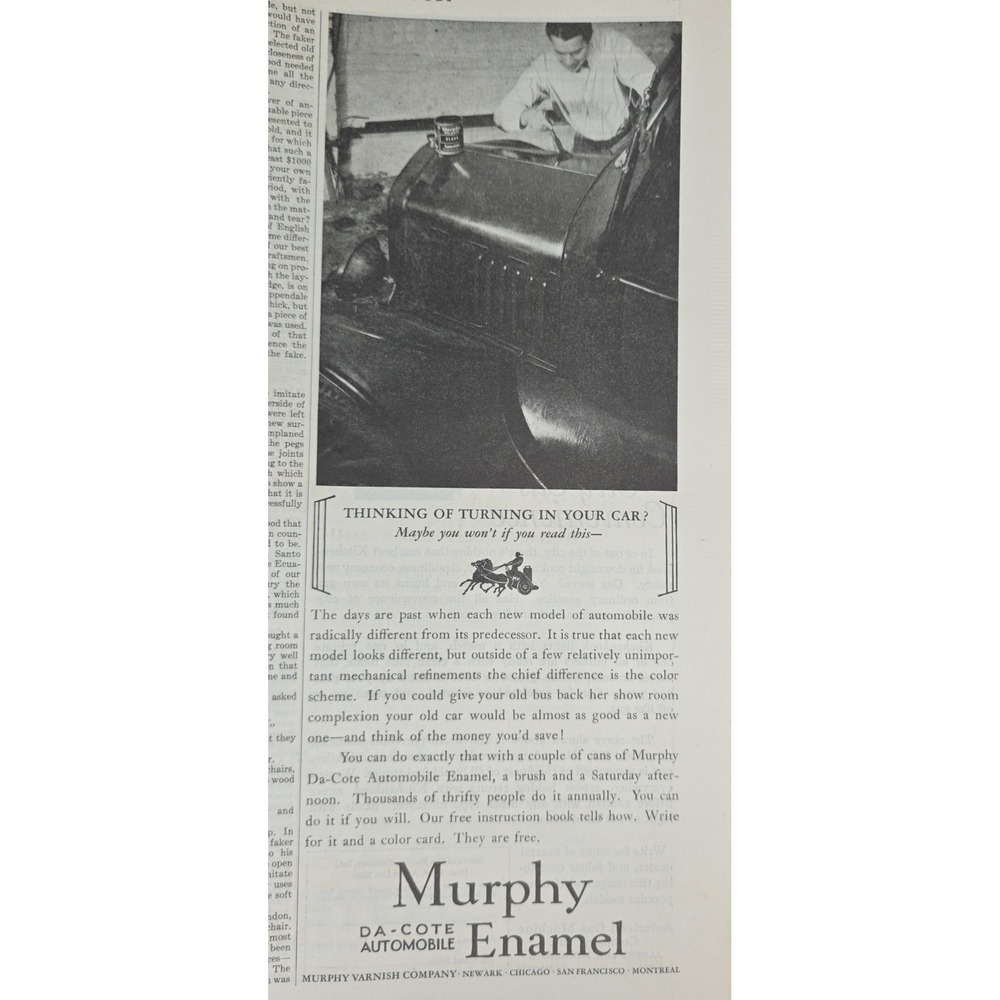 1927 Murphy Da Cote Automobile Enamel Paint for Car Restoration Print Ad